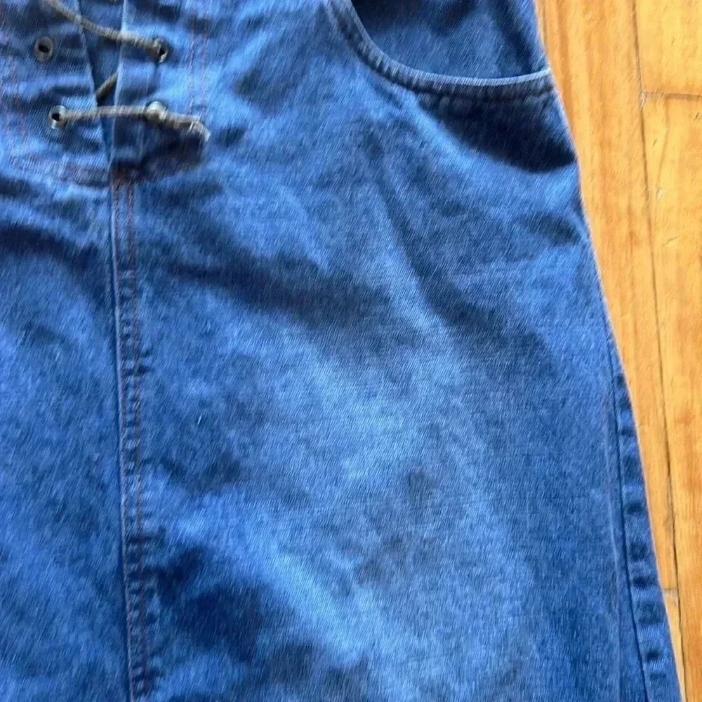 Jacob vintage y2k lace up‎ denim back slit maxi  skirt - Picture 3 of 7